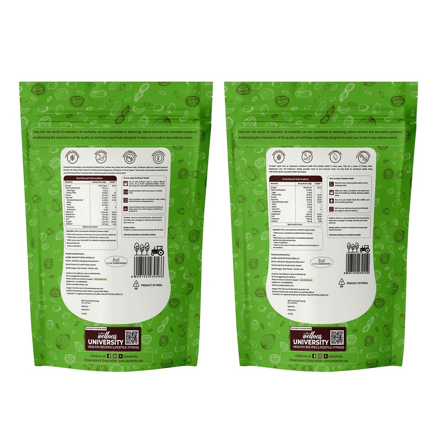 Sunflower & Pumpkin Seeds Combo - Heart & Skin Health Sunflower & Pumpkin Seeds Combo - Heart & Skin Health