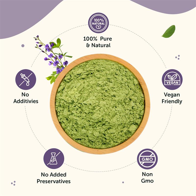 100% Natural Indigo Powder- Promote Natural Hair Colour 100% Natural Indigo Powder- Promote Natural Hair Colour