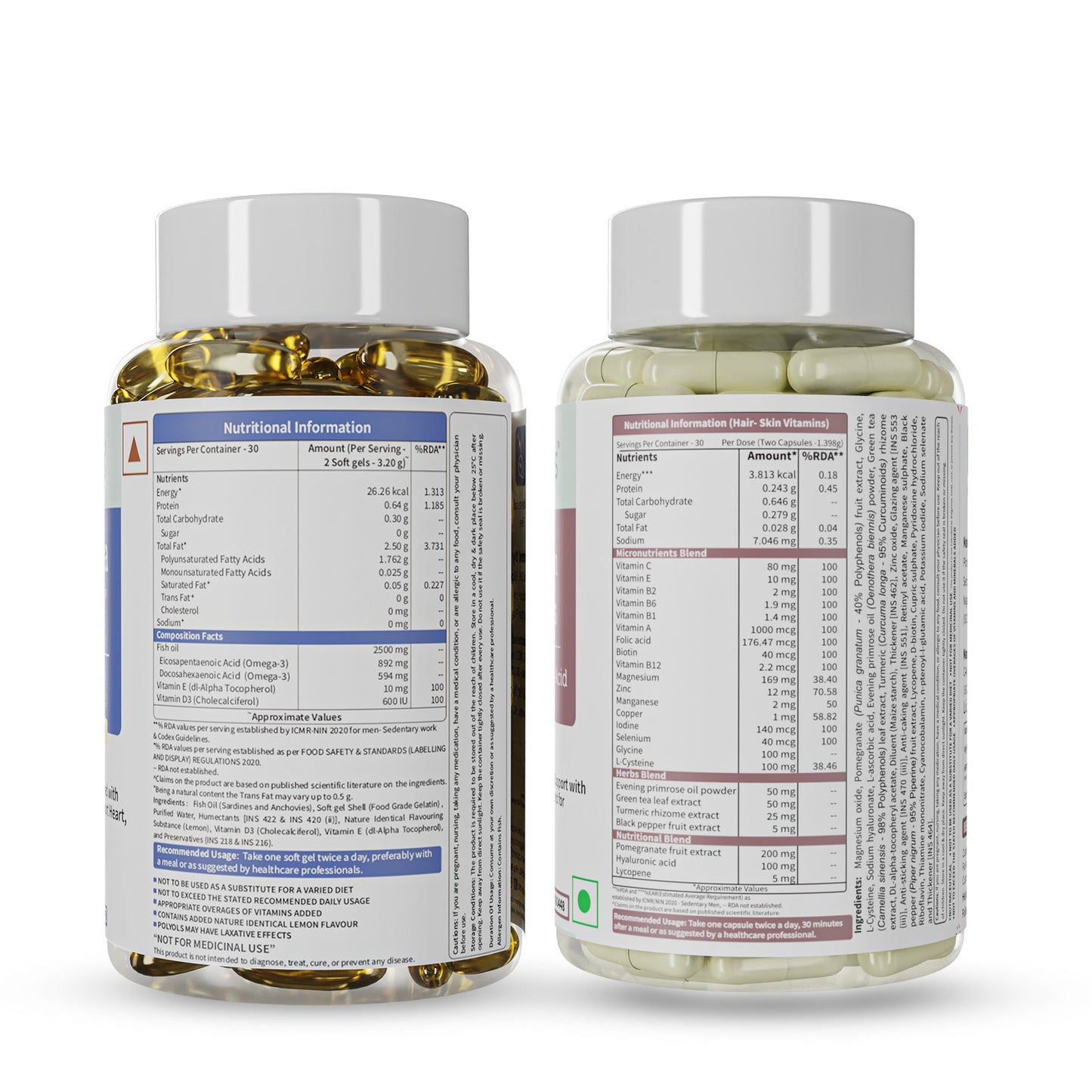 Complete Beauty Combo: Fish Oil & Hair Skin Vitamins Special offer on Neuherbs Complete Beauty Combo