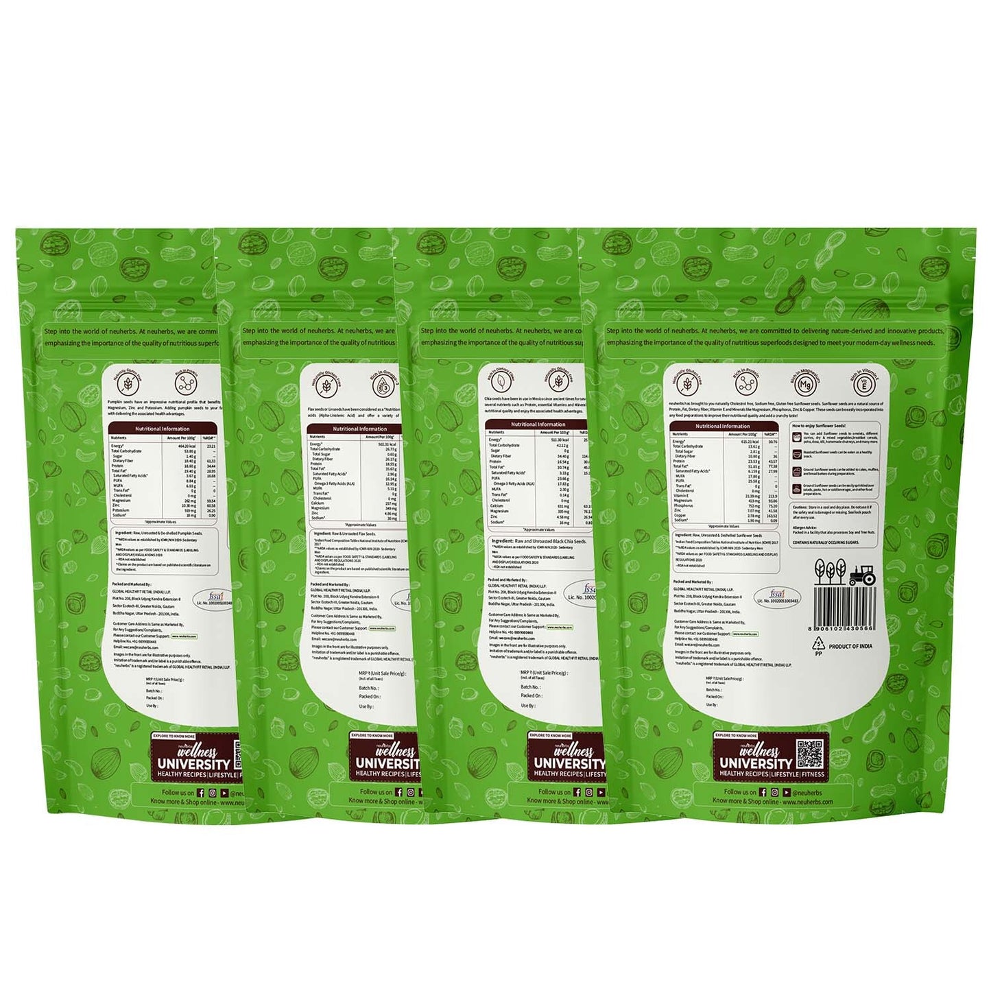 Nutrient-Rich Combo: Flax, Chia, Pumpkin & Sunflower Seeds Nutrient-Rich Combo: Flax, Chia, Pumpkin & Sunflower Seeds