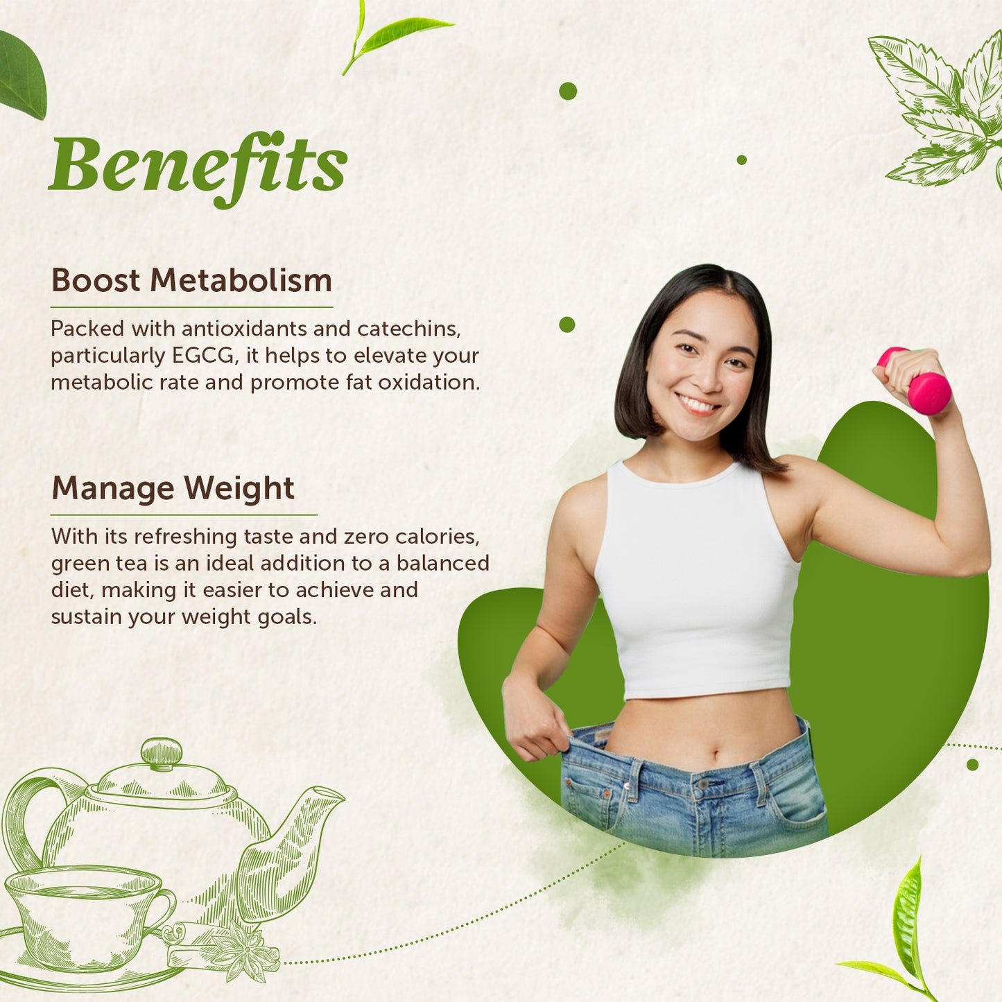 Green Tea for Weight Loss- Metabolism Boost & Body Detox - 50gm Green Tea for Weight Loss- Metabolism Boost & Body Detox - 50gm