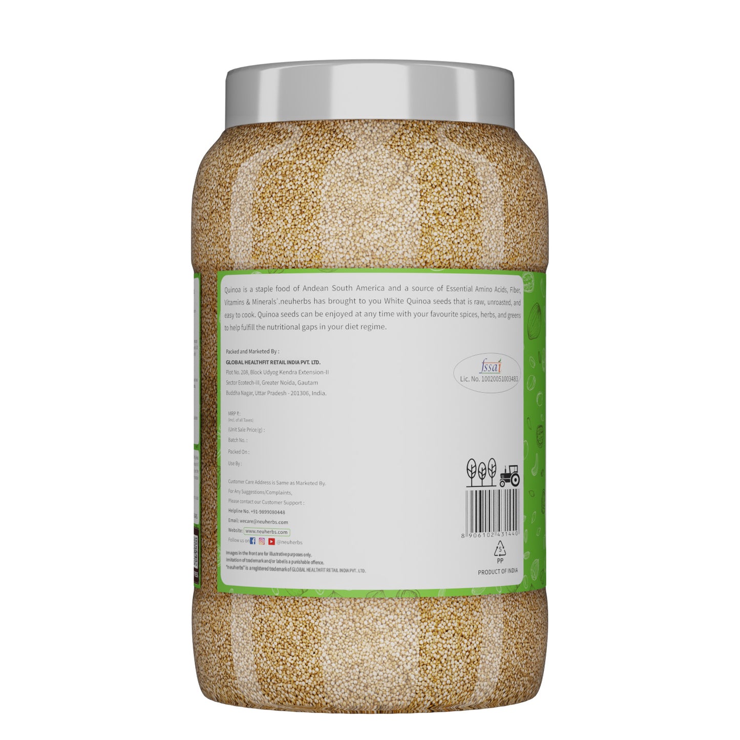 Raw Unroasted White Quinoa Seeds Rich in Protein, Iron, Fiber and Gluten Free Helps in cholesterol levels, weight loss and strong Bones Raw Unroasted White Quinoa Seeds Rich in Protein, Iron, Fiber and Gluten Free Helps in cholesterol levels, weight loss and strong Bones