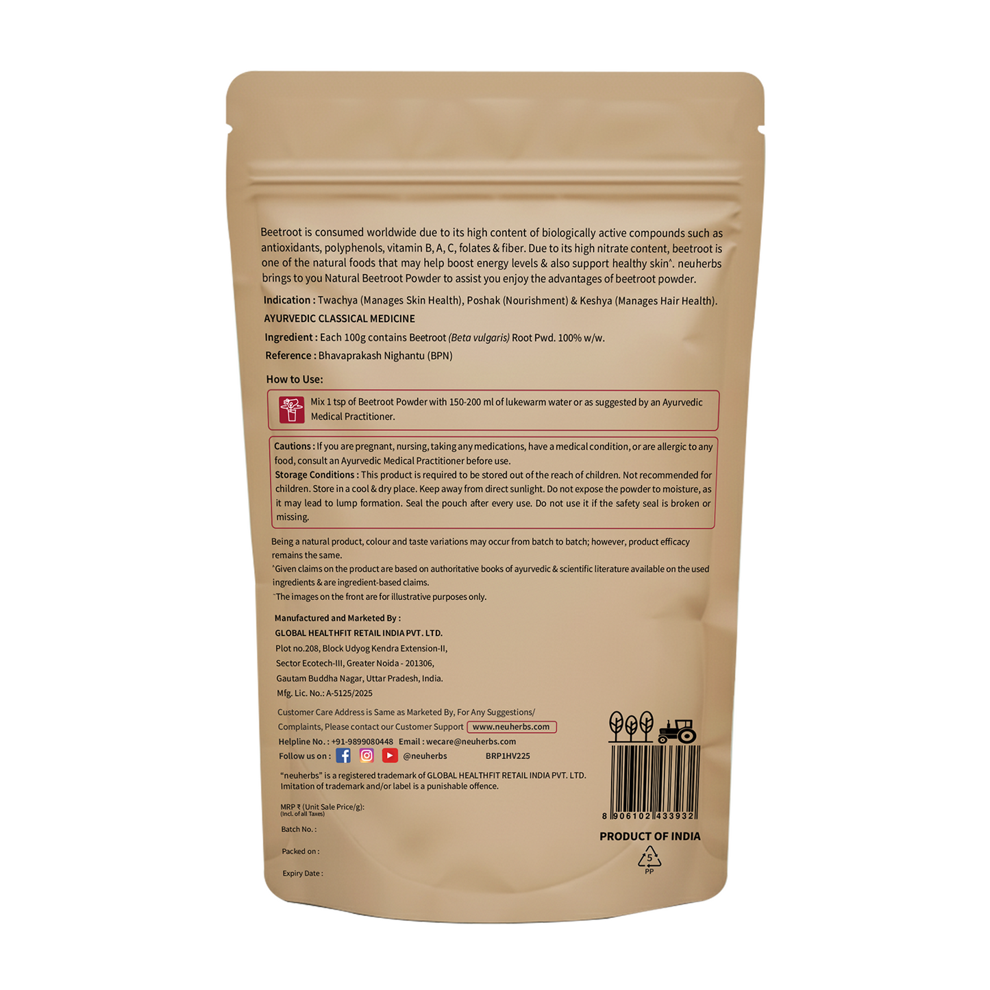 Pure Beetroot Powder 100 gm for Youthful Skin & Hair Pure Beetroot Powder 100 gm for Youthful Skin & Hair