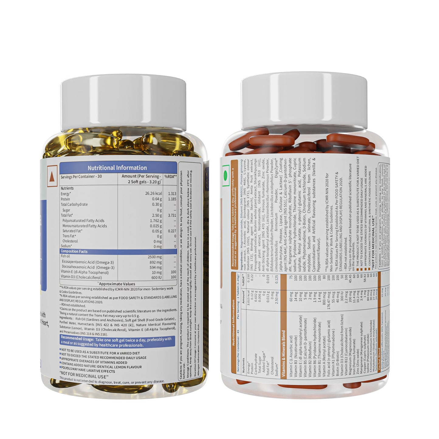 Deep-Sea Fish Oil 60 Softgels & True Vitamin Adults 40+ 45 Tablets Combo True Vitamin Adults 40+ tablets for daily nutrition.