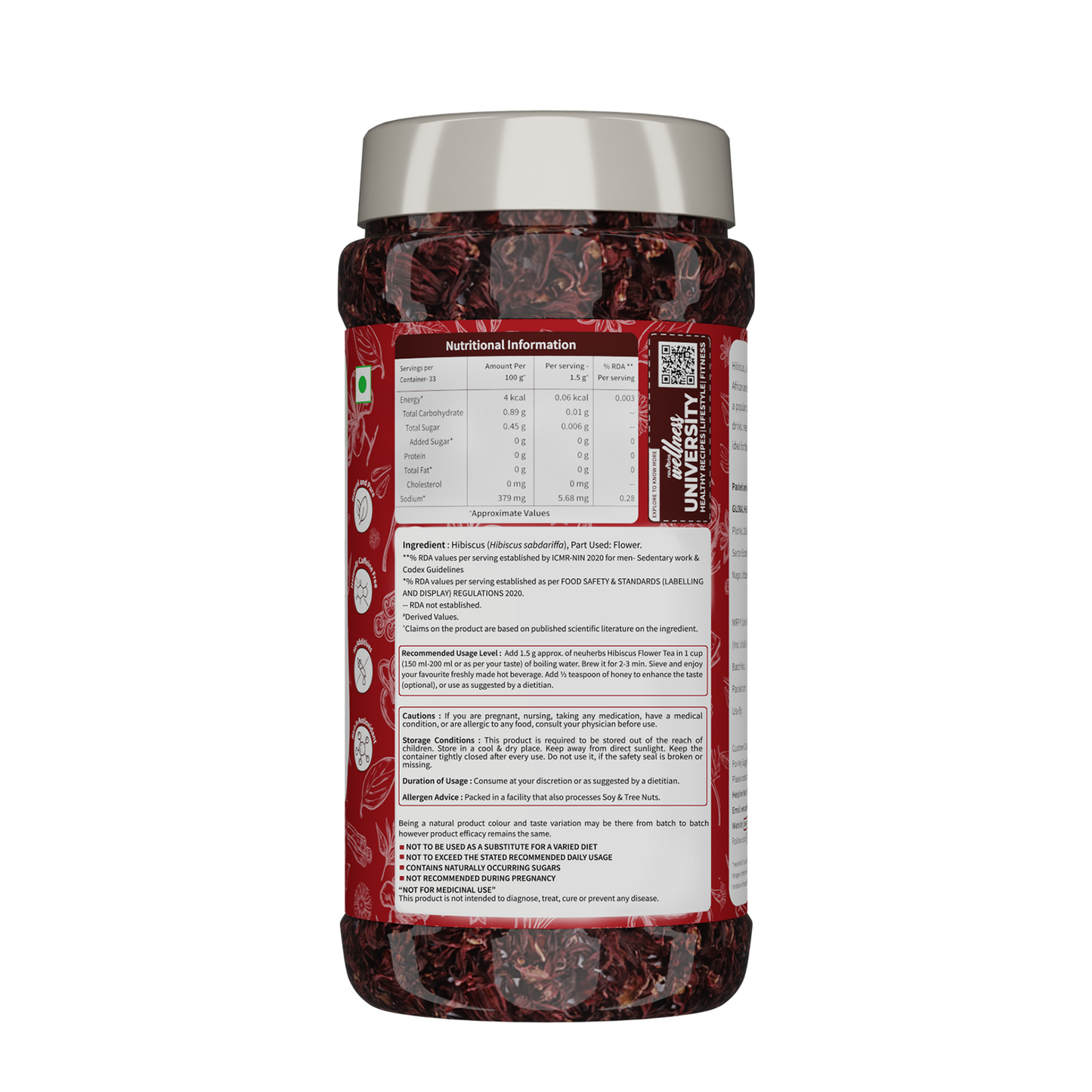 Hibiscus Flower Tea for Hair, Skin & Manage Weight - 50gm Hibiscus Flower Tea for Hair, Skin & Manage Weight - 50gm