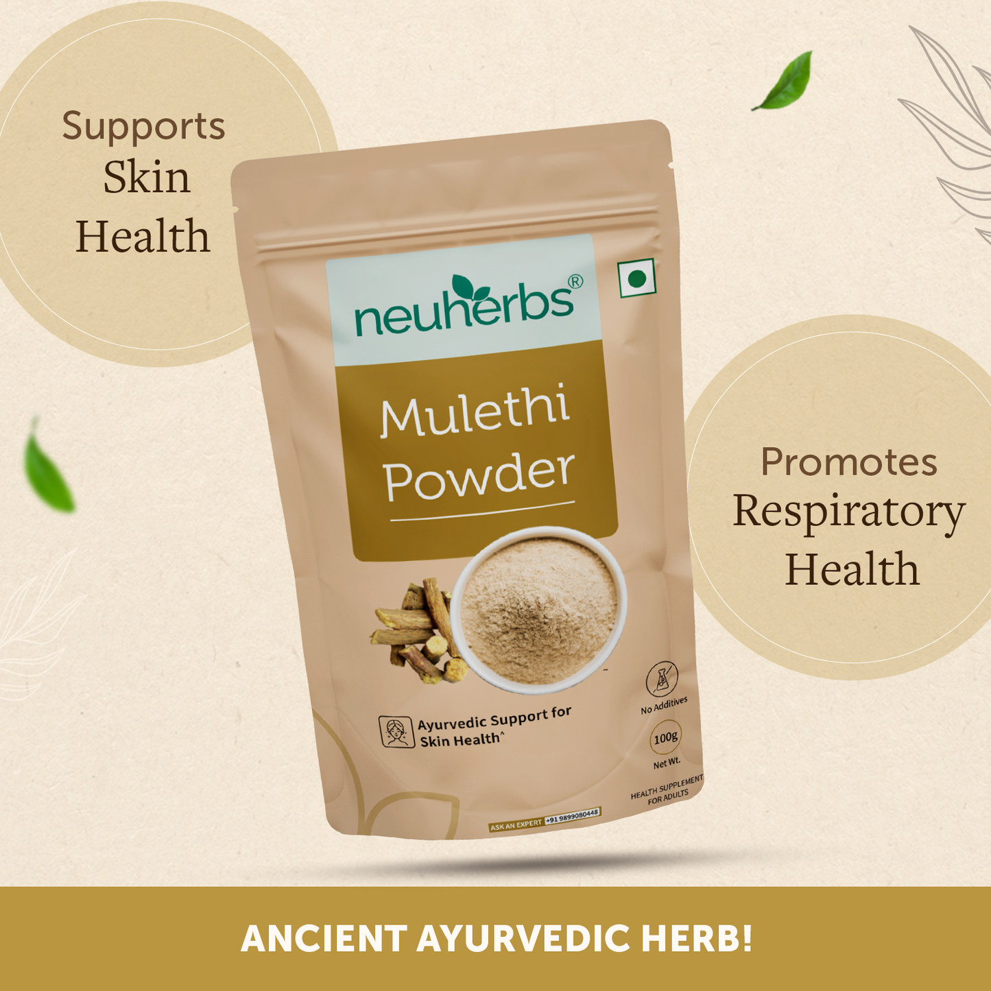 Organic Mulethi Powder for Skin Tightening & Sore Throat Organic Mulethi Powder for Skin Tightening & Sore Throat