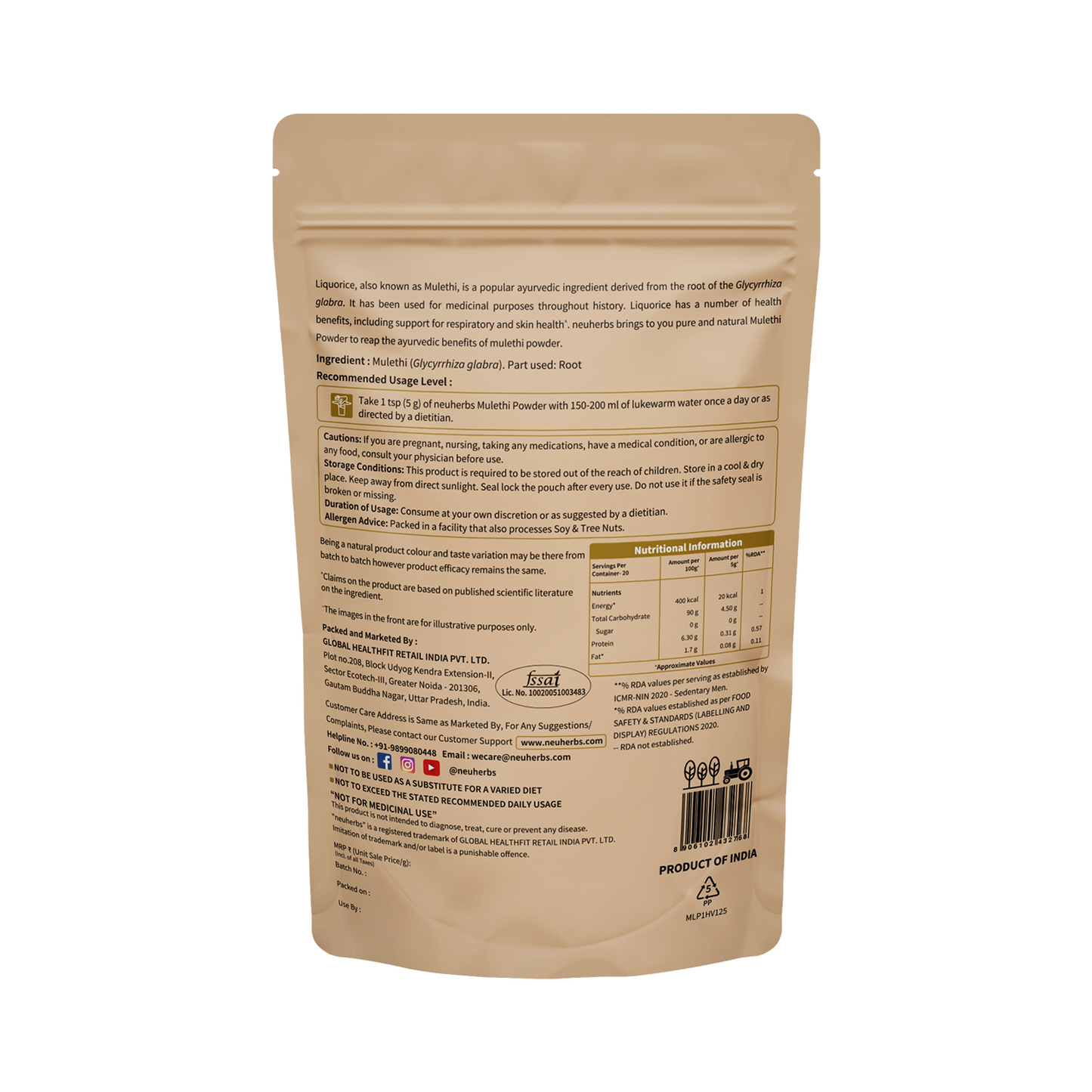 Organic Mulethi Powder for Skin Tightening & Sore Throat Organic Mulethi Powder for Skin Tightening & Sore Throat