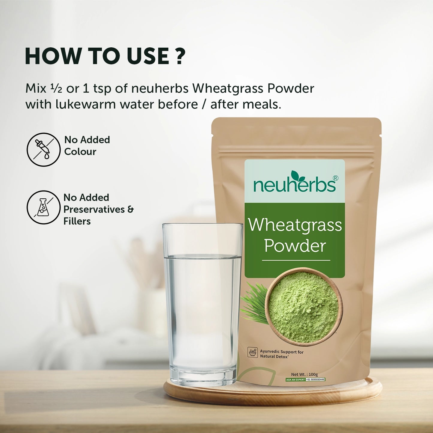Organic Wheatgrass Powder for Improved Immunity & Digestion how to use neuherbs wheatgrass powder