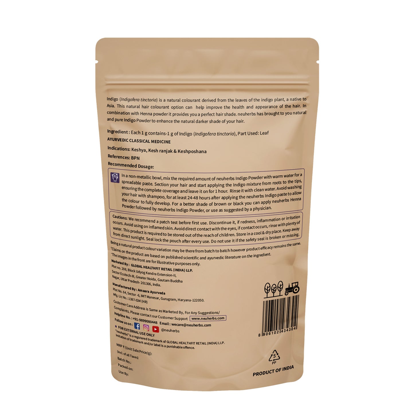 100% Natural Indigo Powder- Promote Natural Hair Colour 100% Natural Indigo Powder- Promote Natural Hair Colour
