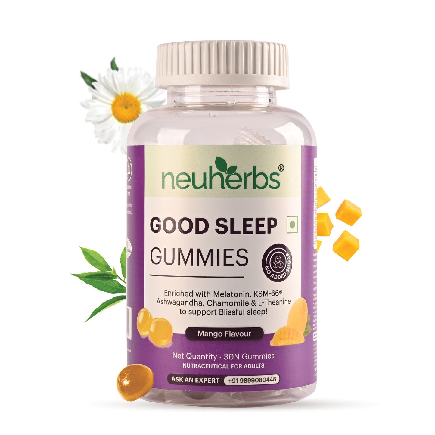 Melatonin Sleep Gummies (Mango Flavour) For Blissful Sleep sleep gummies with melatonin for restful & deep sleep