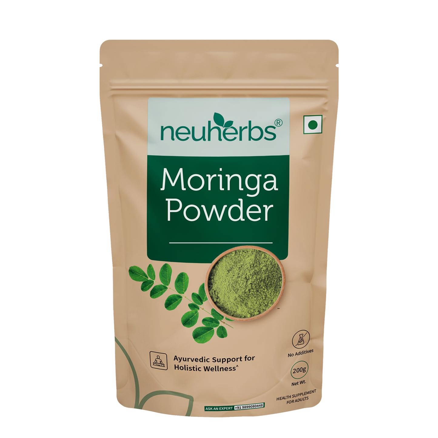 Organic Moringa Powder for Immunity, Weight Loss, Gut Health Organic Moringa Powder pouch