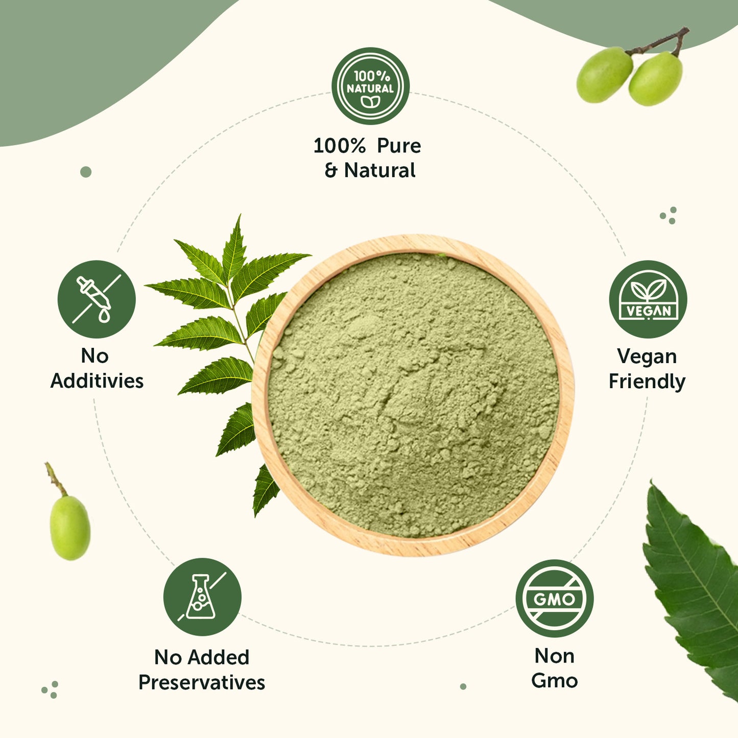 100% Natural Neem Leaves Powder - For Blemishes-Free Skin 100% Natural Neem Leaves Powder - For Blemishes-Free Skin