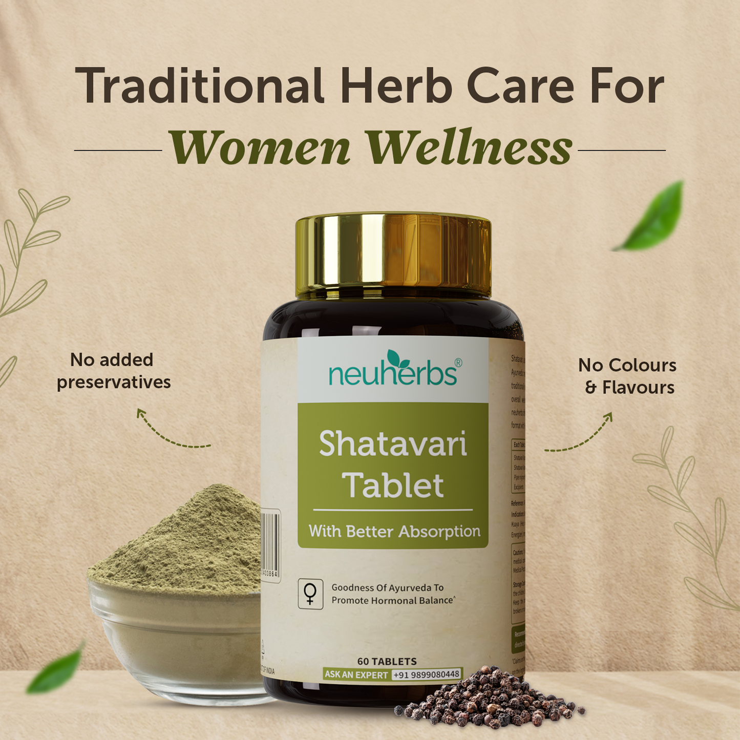 Ayurvedic Shatavari Tablets - Helps Maintain Women Hormonal Balance, Boost Immunity and Strength - 60 Tablets Ayurvedic Shatavari Tablets - Helps Maintain Women Hormonal Balance, Boost Immunity and Strength - 60 Tablets