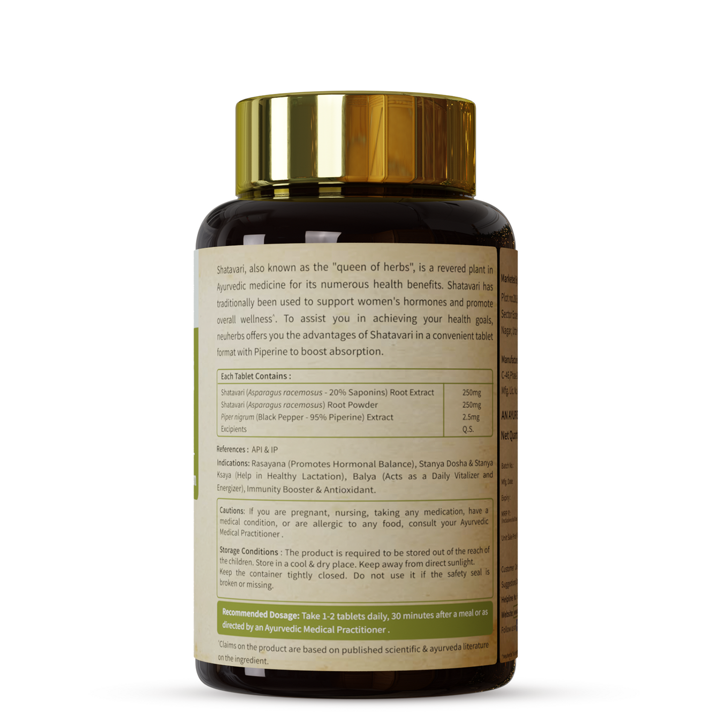 Ayurvedic Shatavari Tablets - Helps Maintain Women Hormonal Balance, Boost Immunity and Strength - 60 Tablets Ayurvedic Shatavari Tablets - Helps Maintain Women Hormonal Balance, Boost Immunity and Strength - 60 Tablets