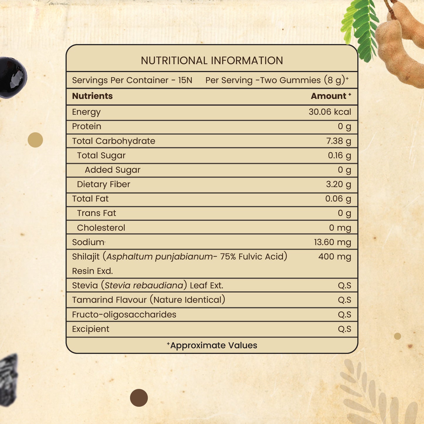 Pure Himalayan Shilajit Gummies 30 (Tamarind Flavour) for Stamina best shilajit gummies brand in india