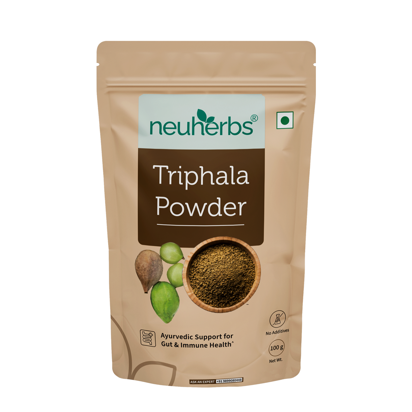 Organic Triphala Powder: Boost Digestion & Immunity Neuherbs Organic Triphala Powder in packaging