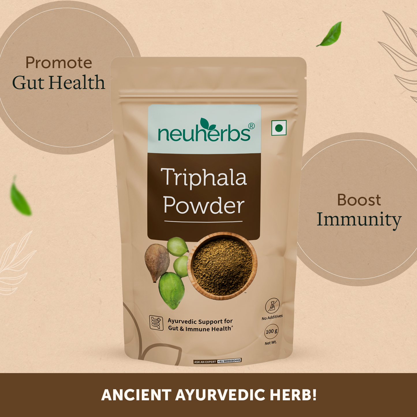 Organic Triphala Powder: Boost Digestion & Immunity Close-up of Triphala powder texture