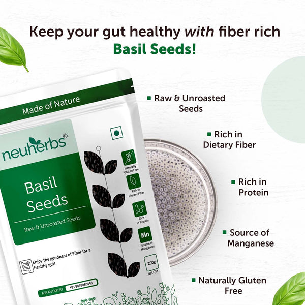 Basil Seeds pack of raw unroasted Basil Seeds high in Fiber