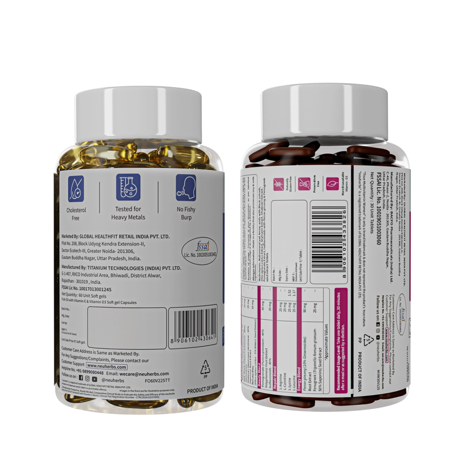 Couple’s Wellness Pack– Deep Sea Fish Oil Omega-3 & Multivitamin Women