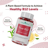 True B12 Vitamin Tablets For Women & Men - Plant Based Supplements, Helps Boost Energy Levels, Promote Better Circulation, Veg Vitamin B12 tablets