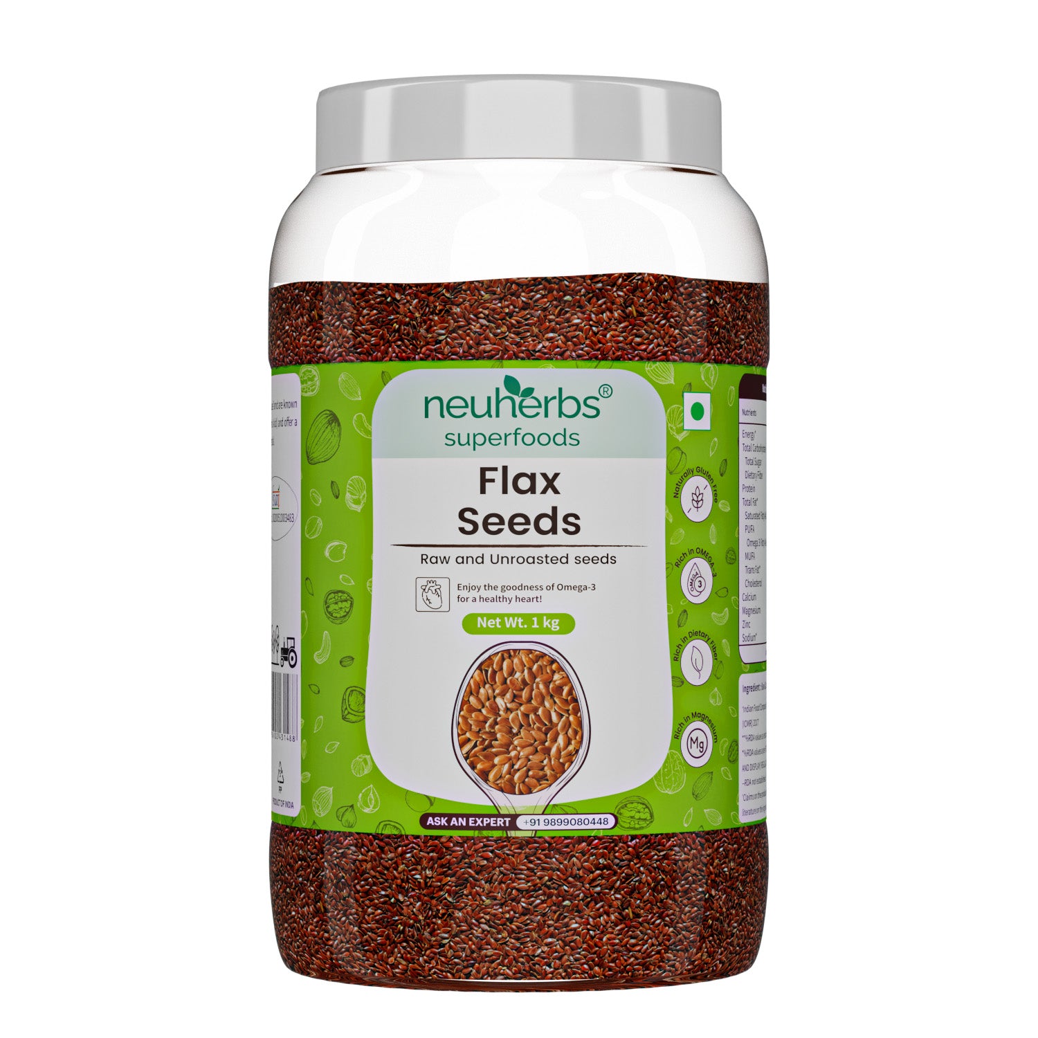 Raw Unroasted Flax Seeds naturally rich in Omega-3 fatty acids Helps in cholesterol levels, weight loss or management and strong Bones image 1