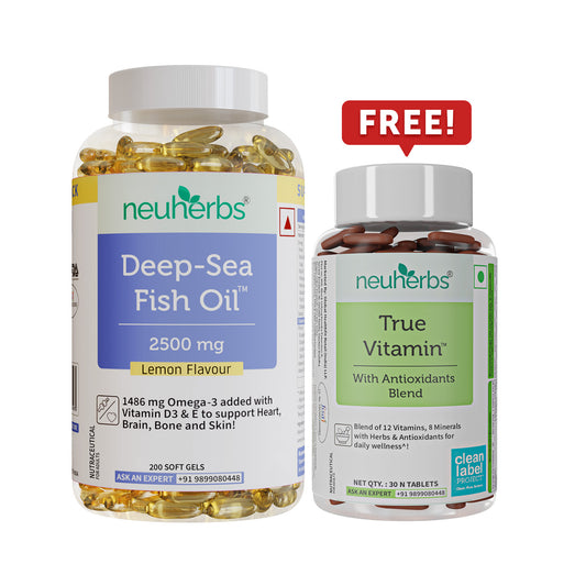 Deep Sea Fish Oil Capsules With Free True Vitamin Tablets