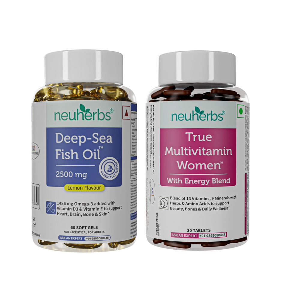 Couple’s Wellness Pack– Deep Sea Fish Oil Omega-3 & Multivitamin Women