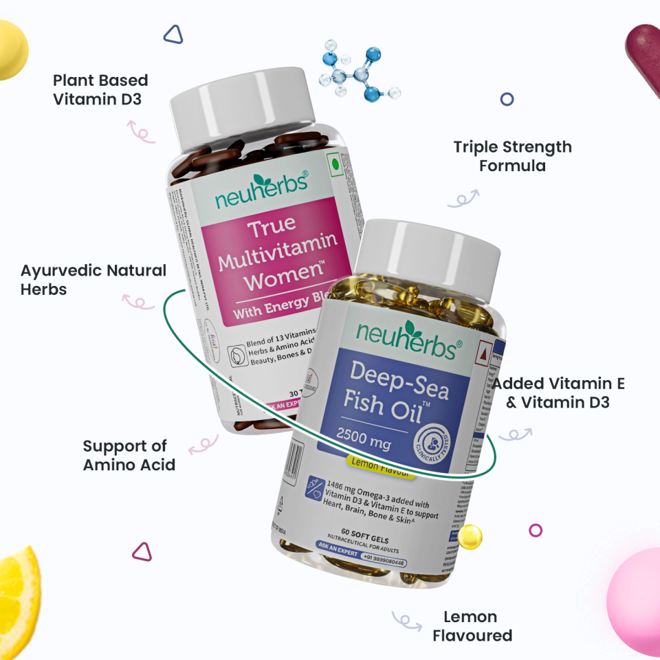 Couple’s Wellness Pack– Deep Sea Fish Oil Omega-3 & Multivitamin Women