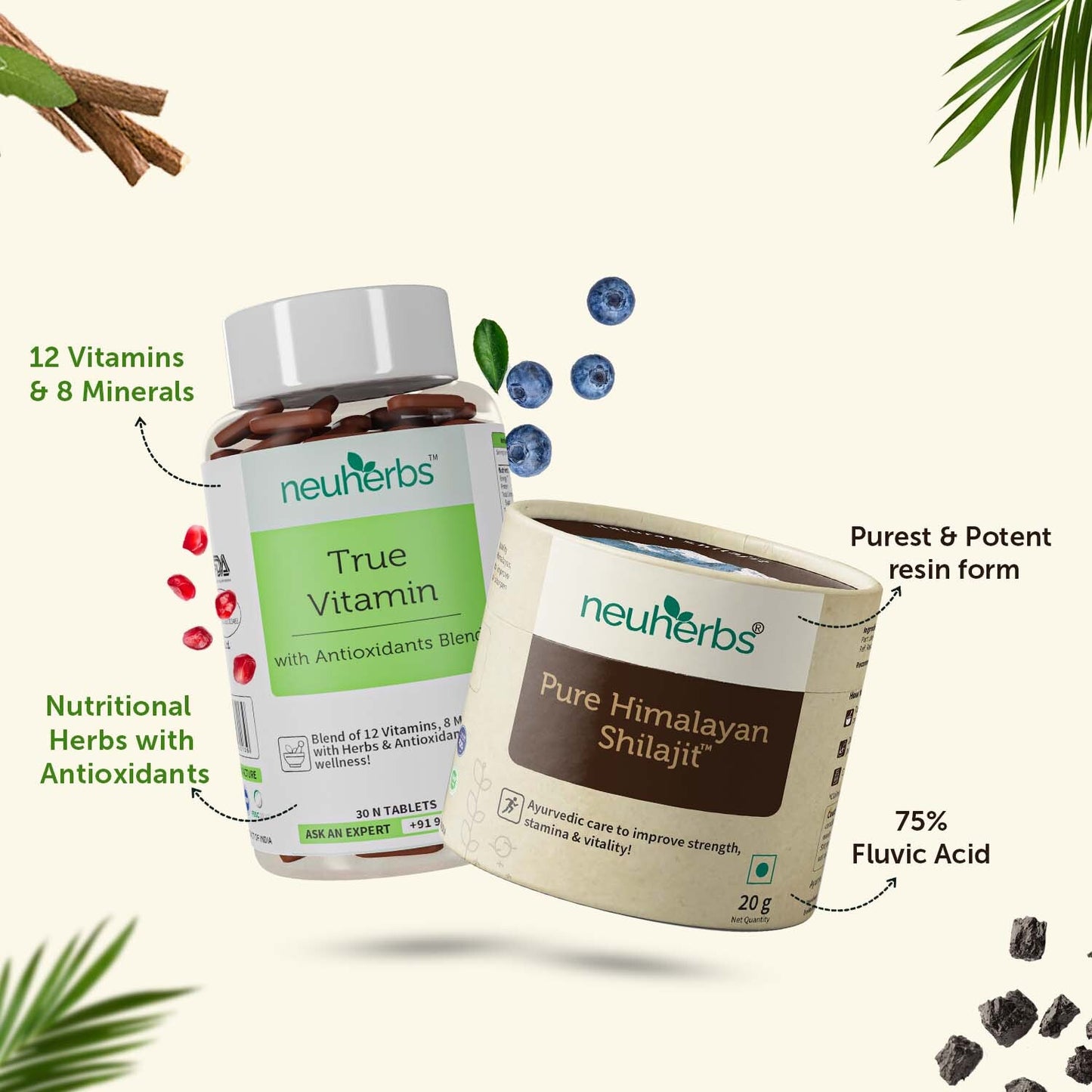 Men's Wellness Combo: True Vitamin & Pure Himalayan Shilajit