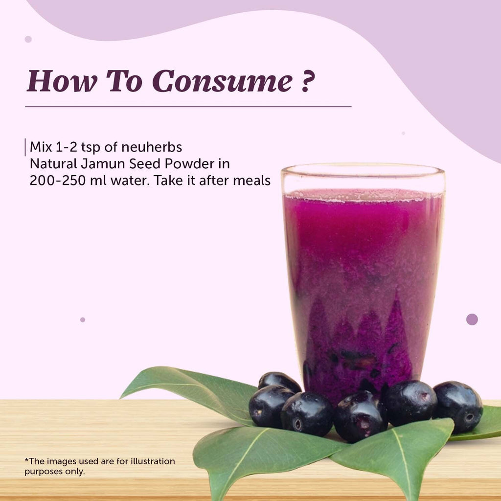 Natural Jamun Seed Powder For Men & Women - Maintains Blood Sugar Levels and Improves Digestion  - 200 gm