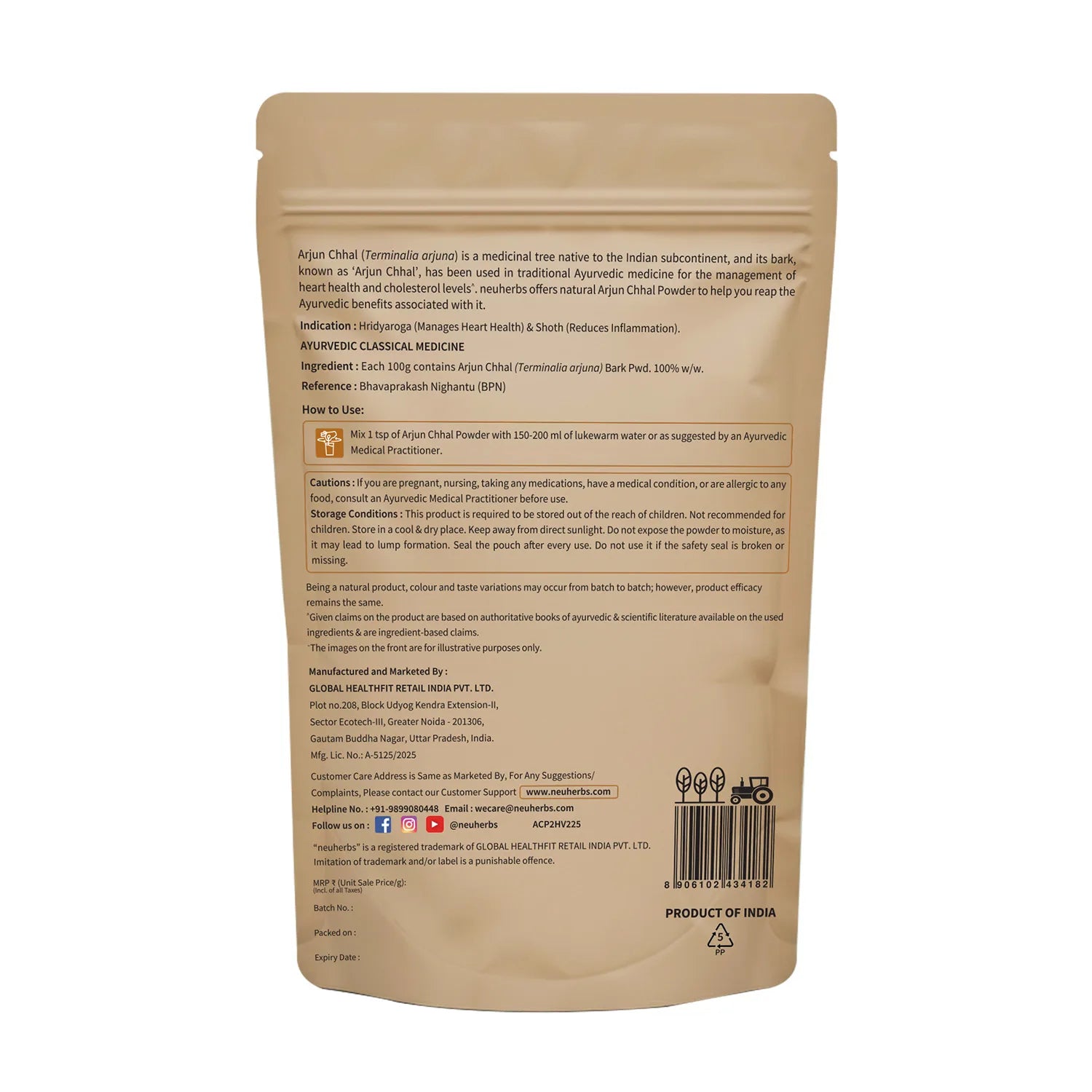 Natural Arjun Chhal Powder to Boost Heart Health