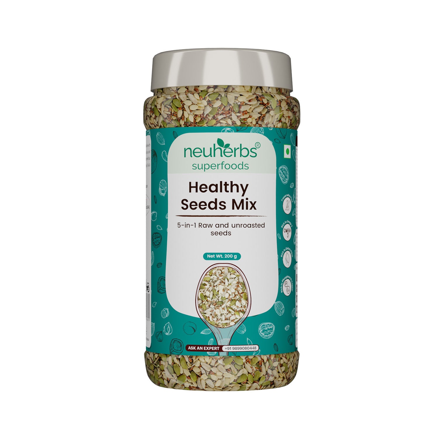 Healthy Seeds Mix rich in Vitamin E, healthy fats & Omega-3 for Heart & Brain, Immunity & Bones and Hair & Skin image 1