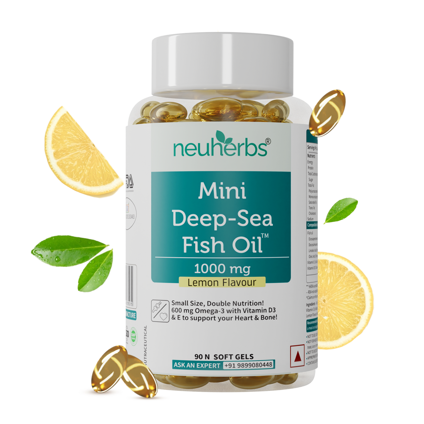 Mini Deep Sea Fish Oil 1000 mg (Lemon Flavour)