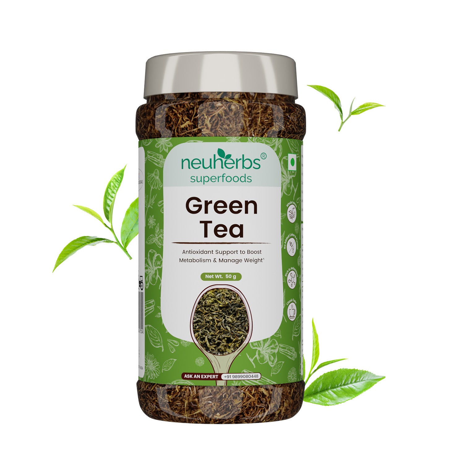Green Tea for Weight Loss- Metabolism Boost & Body Detox - 50gm image 1