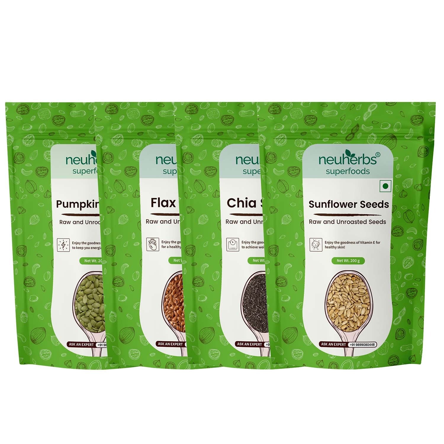 Nutrient-Rich Combo: Flax, Chia, Pumpkin & Sunflower Seeds image 1