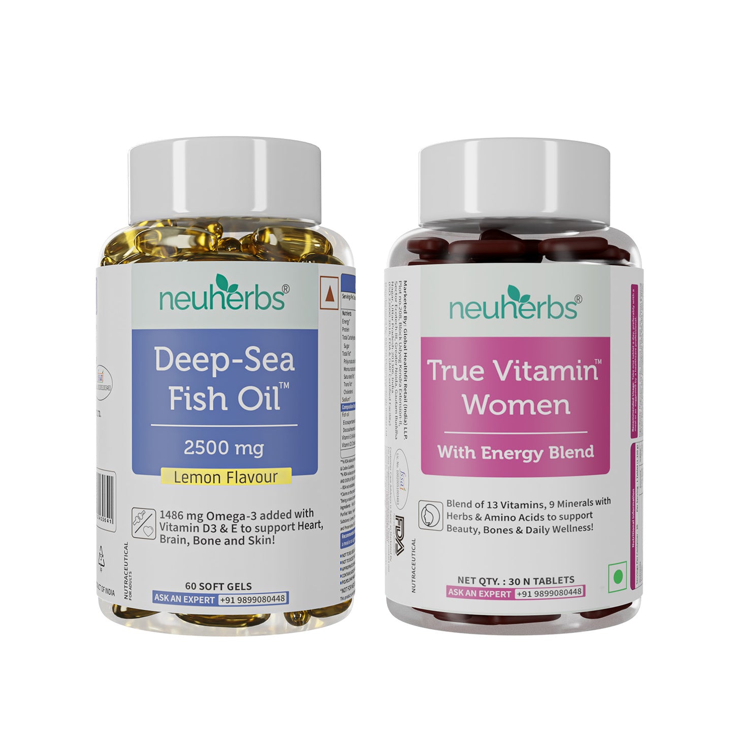 Neuherbs Couple’s Wellness Pack – Omega-3 & Multivitamin