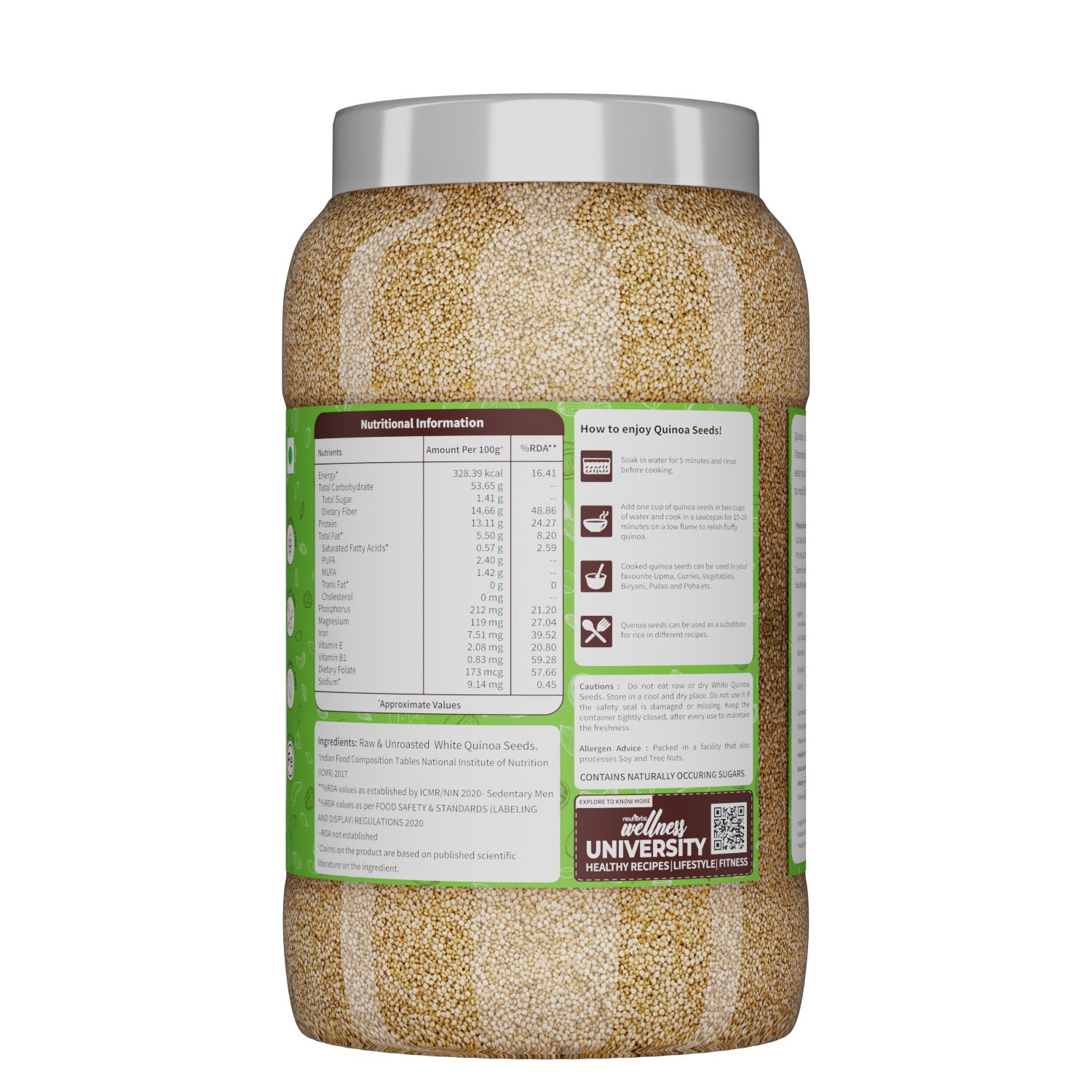 Raw Unroasted White Quinoa Seeds Rich in Protein, Iron, Fiber and Gluten Free Helps in cholesterol levels, weight loss and strong Bones image 6