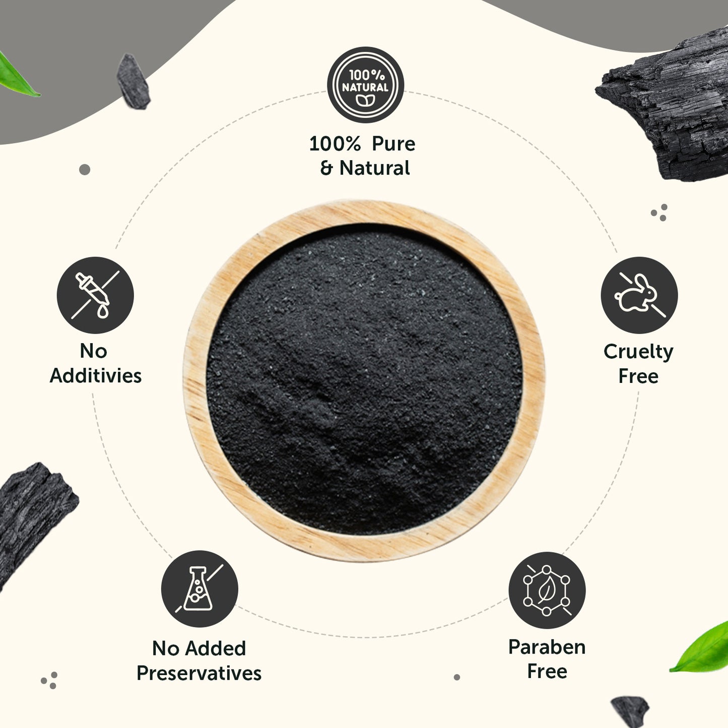 100% Pure Activated Charcoal Wood Powder 100g for Skin Cleansing