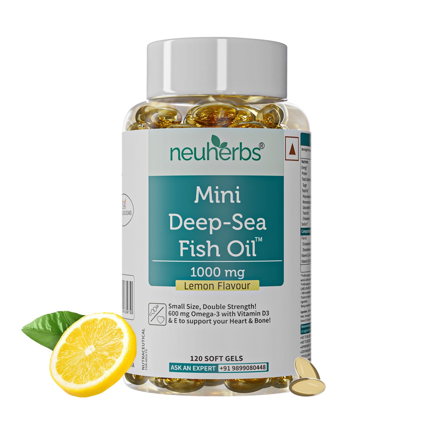 Mini Deep Sea Fish Oil 1000 mg (Lemon Flavour)