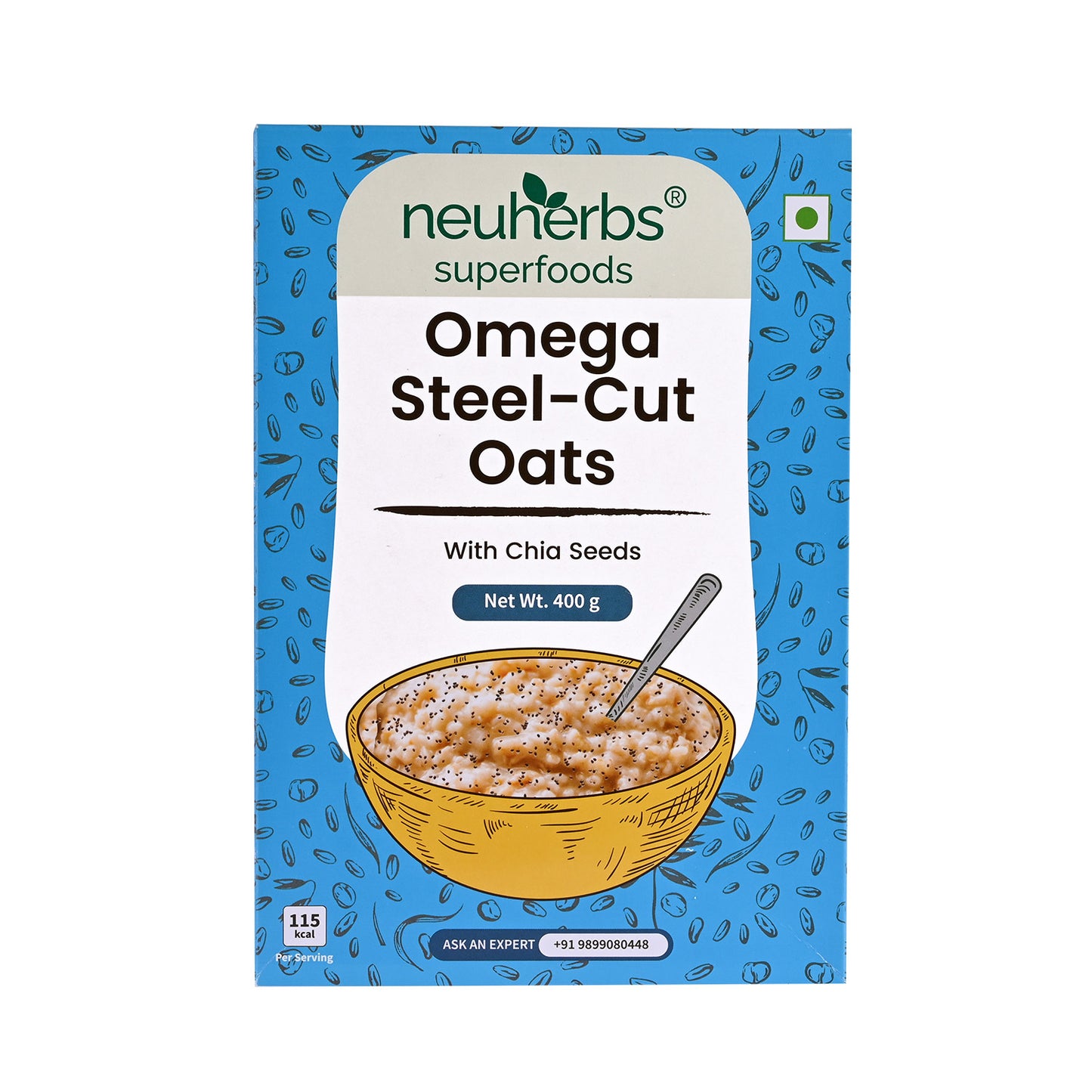 Omega steel cut Oats with Omega-3 and beta-glucans for Heart ,Blood Sugar & Weight Management