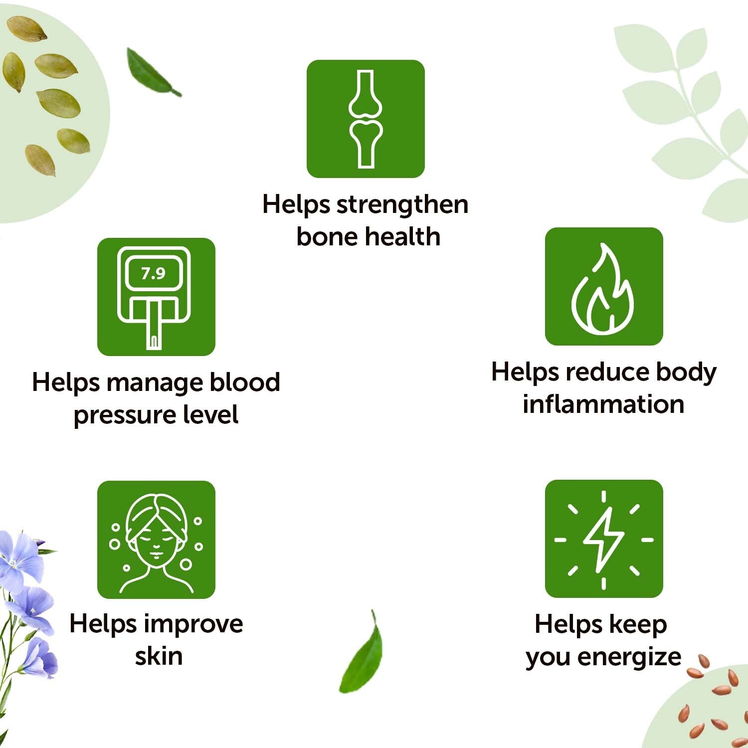 Super Seeds Mix: Pumpkin, Sunflower & Flax for Heart, Brain & Joints image 2