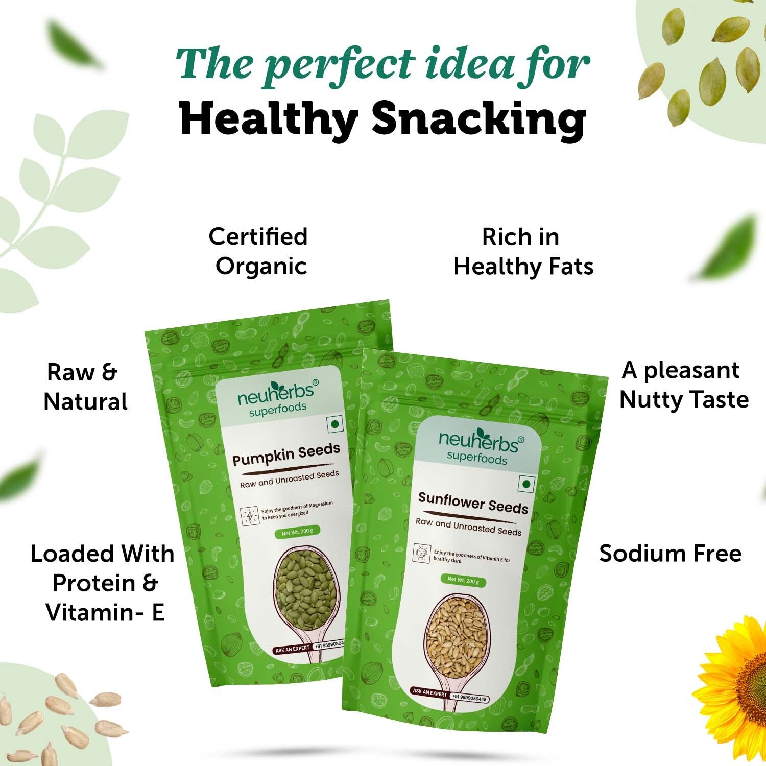 Sunflower & Pumpkin Seeds Combo - Heart & Skin Health image 2