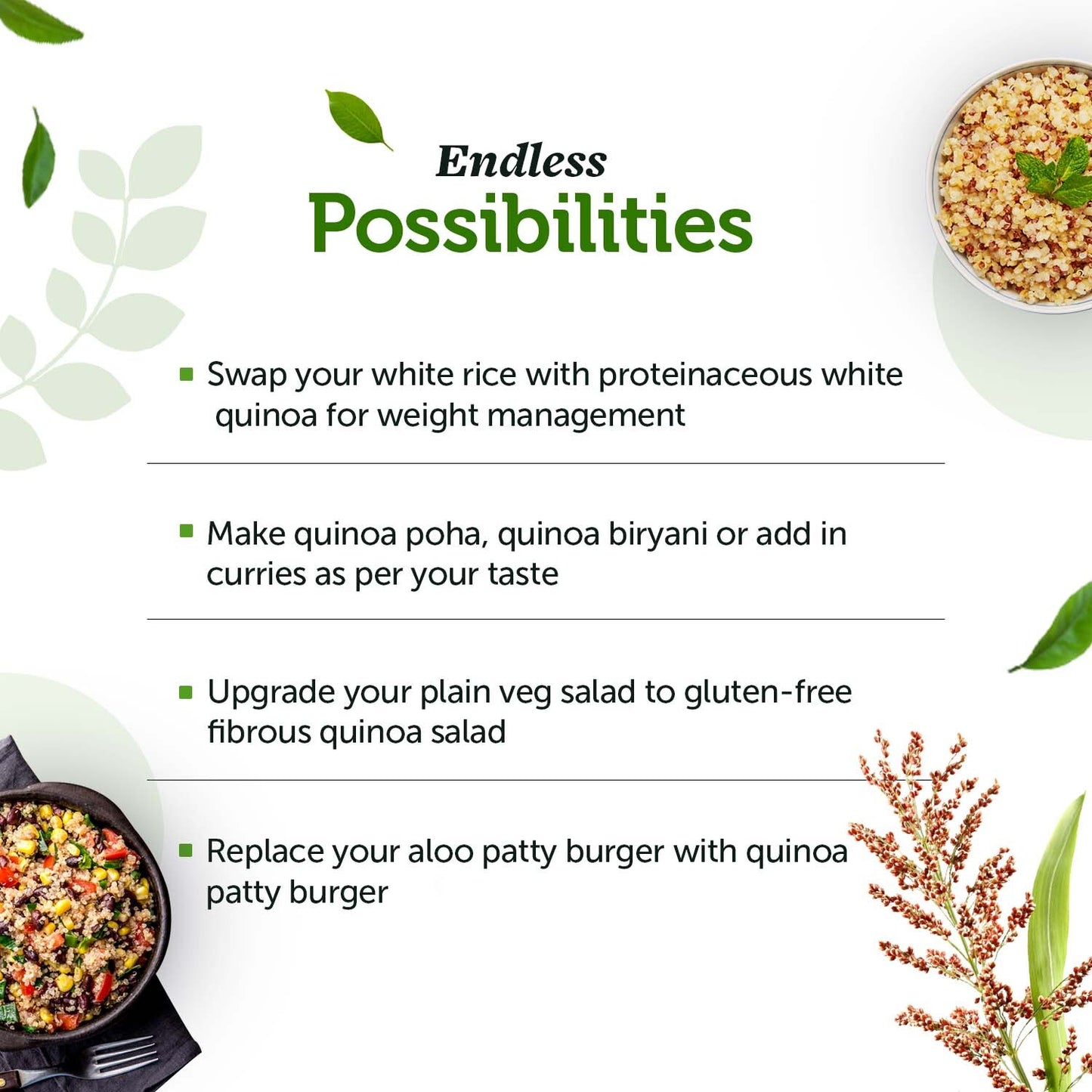 Unroasted White Quinoa Seeds for Weight Loss & Strong Bones