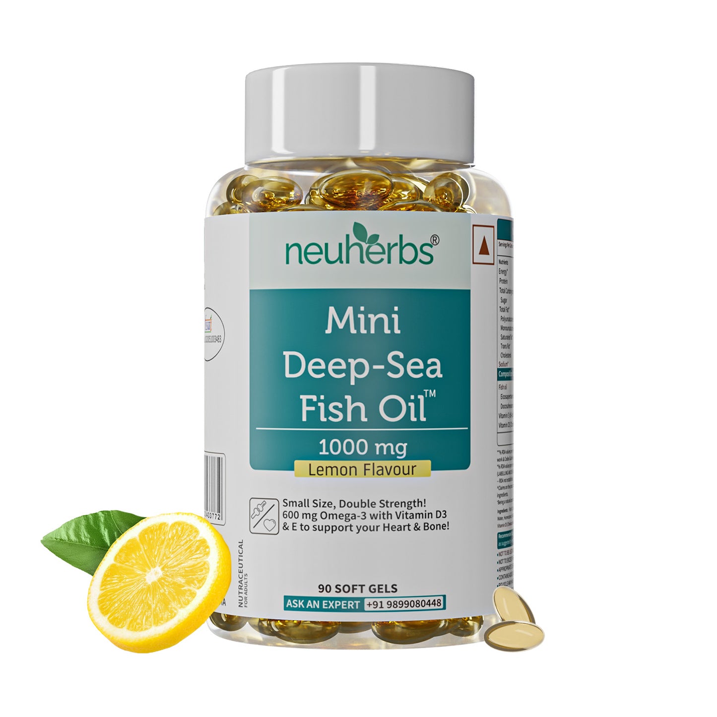 Mini Deep Sea Fish Oil 1000 mg (Lemon Flavour)