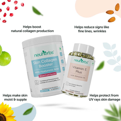 Anti-Aging Combo: Skin Collagen + Vitamin E Plus for Better Face & Hair