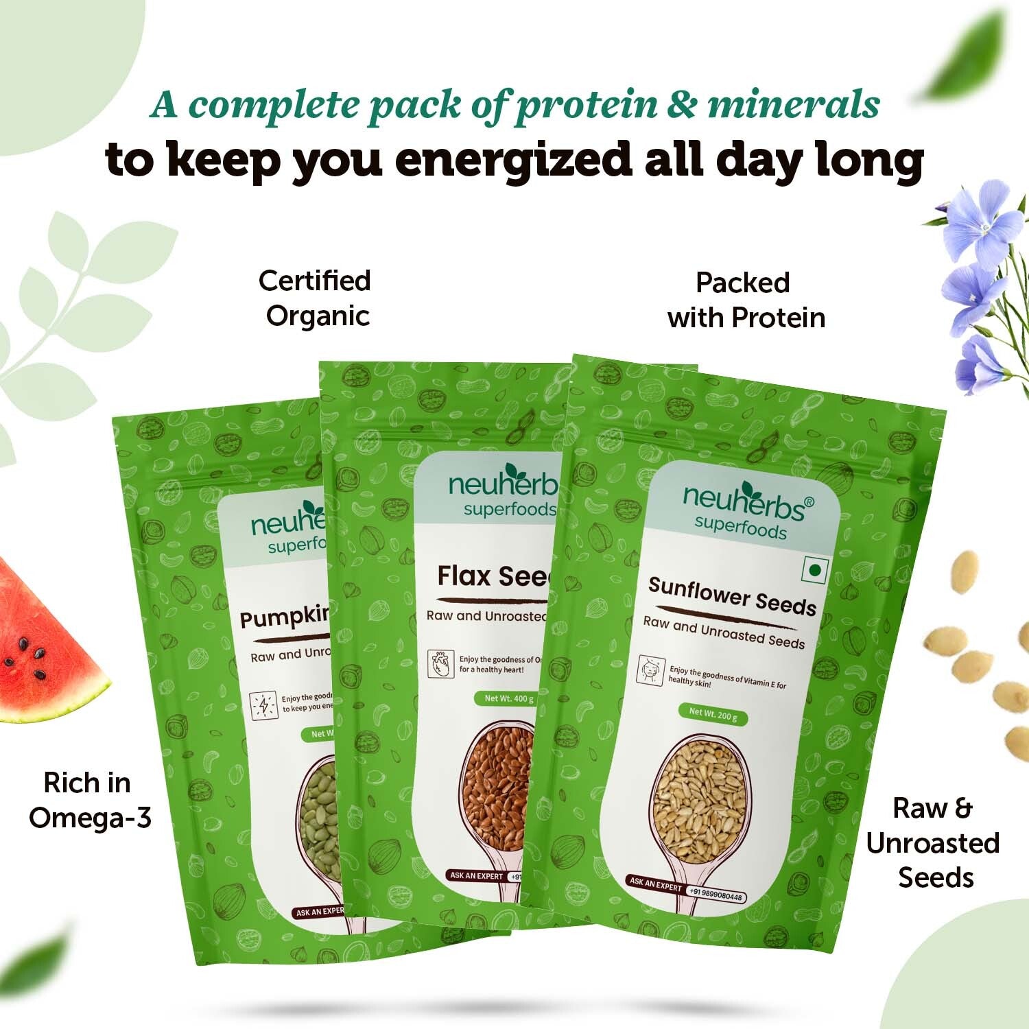 Super Seeds Mix: Pumpkin, Sunflower & Flax for Heart, Brain & Joints image 3