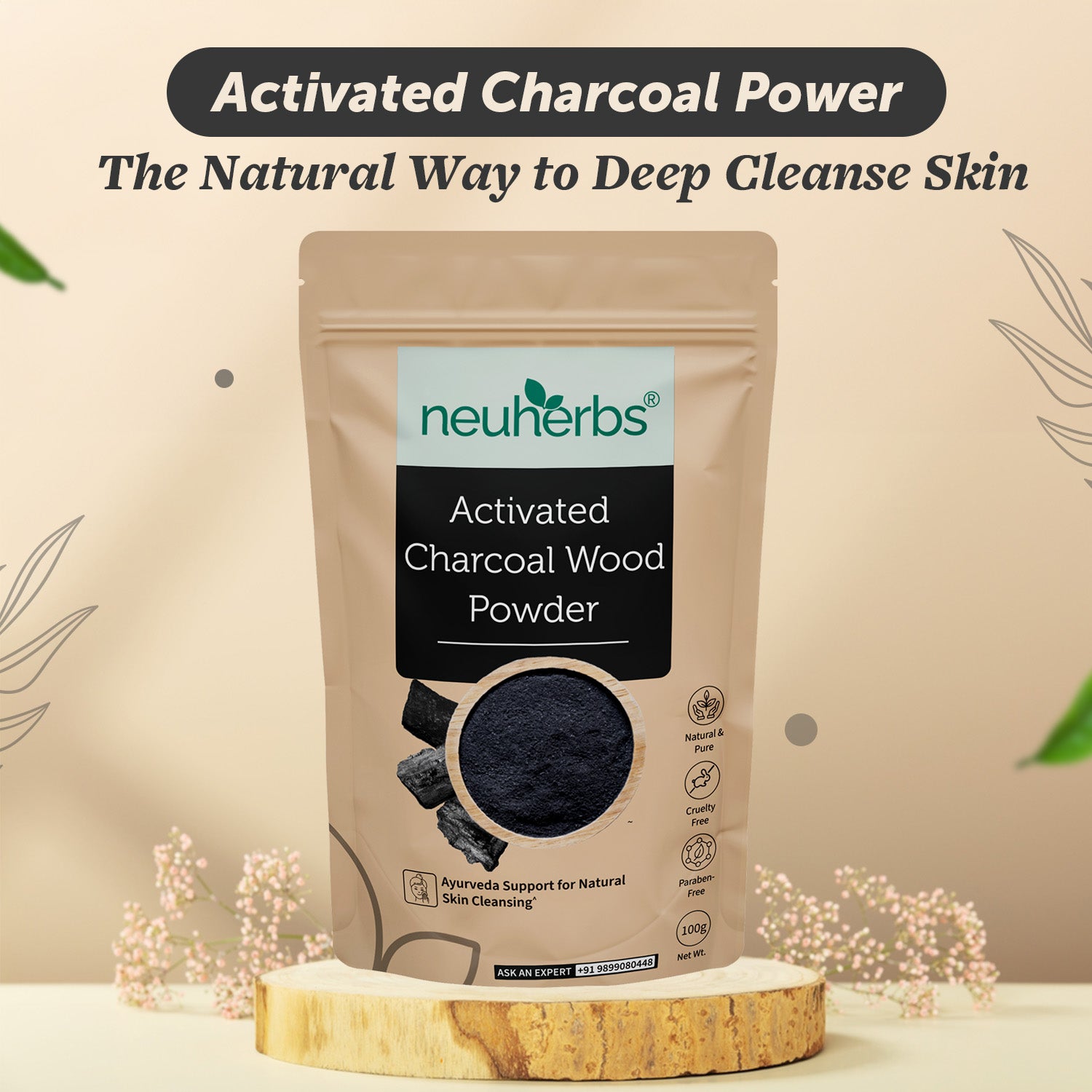 100% Pure Activated Charcoal Wood Powder 100g for Skin Cleansing image 2