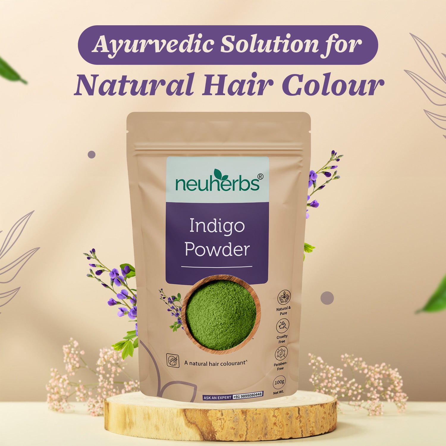 100% Natural Indigo Powder- Promote Natural Hair Colour image 2