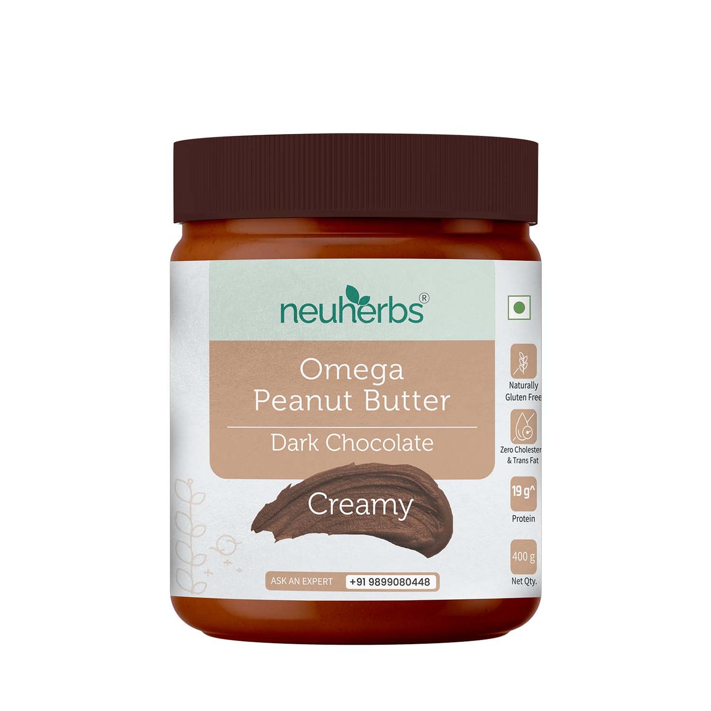 Creamy All Natural Peanut Butter (Dark Chocolate): Protein & Omega-3