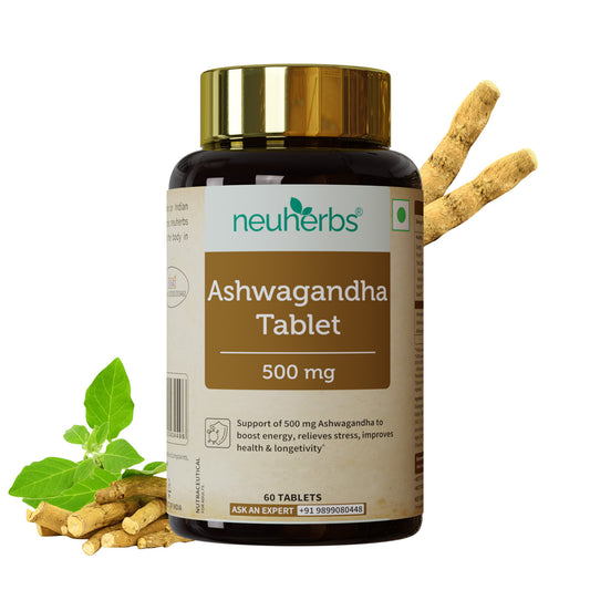 Ashwagandha 500 mg - 60 Tablets: Boosts Energy & Immunity